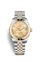 Rolex Datejust 31 Yellow Gold Domed / Oyster / Paved Roman (178343-0013)