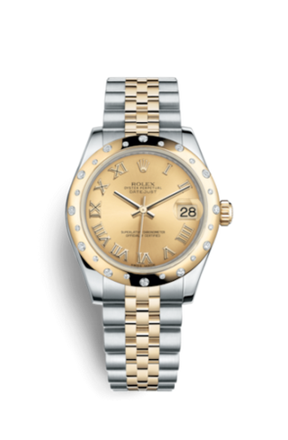 Rolex - 178343-0016  Datejust 31 Rolesor Yellow Domed Diamond / Jubilee / Champagne Roman