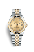 Rolex Datejust 31 Rolesor Yellow Domed Diamond / Oyster / Olive Green Roman (178343-0016)