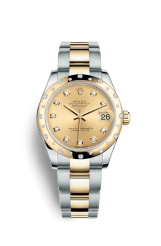 Rolex - 178343-0020  Datejust 31 Rolesor Yellow Domed Diamond / Oyster / Champagne Diamond