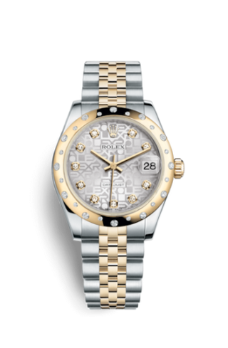 Rolex - 178343-0025  Datejust 31 Rolesor Yellow Domed Diamond / Jubilee / Silver Computer