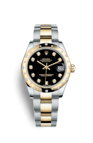 Rolex - 178343-0039  Datejust 31 Rolesor Yellow Domed Diamond / Oyster / Black Diamond