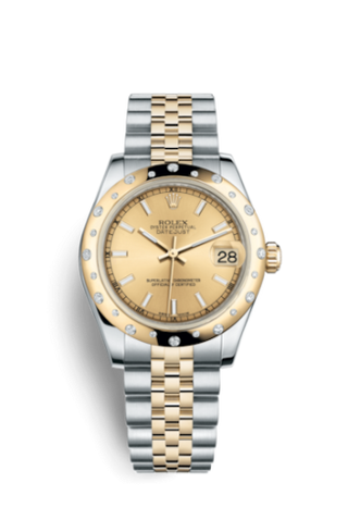 Rolex - 178343-0050  Datejust 31 Rolesor Yellow Domed Diamond / Jubilee / Champagne