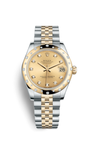 Rolex - 178343-0052  Datejust 31 Rolesor Yellow Domed Diamond / Jubilee / Champagne Diamond