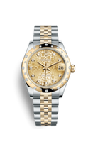 Rolex Datejust 31 Stainless Steel Diamond / Jubilee / Dark Rhodium Floral (178343-0053)