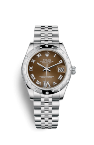 Rolex - 178344-0001  Datejust 31 Stainless Steel Domed Diamond / Jubilee / Bronze - Roman