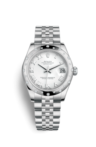 Rolex - 178344-0005  Datejust 31 Stainless Steel Domed Diamond / Jubilee / White Roman