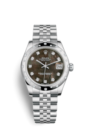 Rolex - 178344-0008  Datejust 31 Stainless Steel Domed Diamond / Jubilee / Black MOP