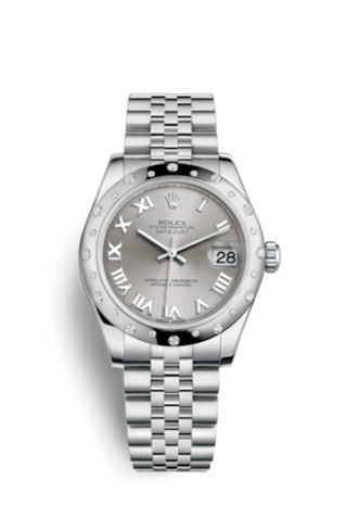 Rolex - 178344-0010  Datejust 31 Stainless Steel Domed Diamond / Jubilee / Rhodium - Roman