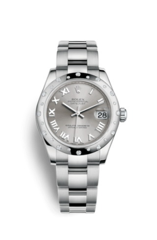 Rolex - 178344-0011  Datejust 31 Stainless Steel Domed Diamond / Oyster / Rhodium - Roman