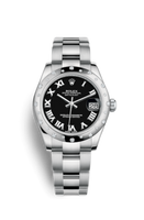 Rolex Datejust 31 Everose Domed / President / Black Roman (178344-0013)