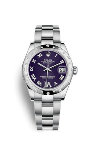 Rolex - 178344-0016  Datejust 31 Stainless Steel Domed Diamond / Oyster / Purple - Roman