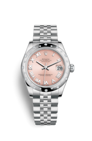 Rolex - 178344-0019  Datejust 31 Stainless Steel Domed Diamond / Jubilee / Pink - Roman