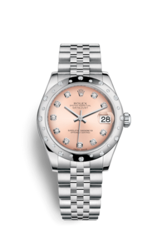 Rolex - 178344-0023  Datejust 31 Stainless Steel Domed Diamond / Jubilee / Pink - Diamond