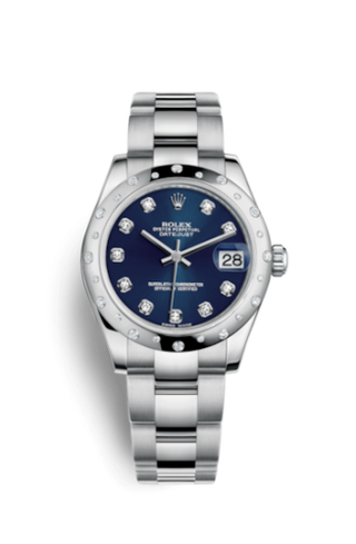 Rolex - 178344-0029  Datejust 31 Stainless Steel Domed Diamond / Oyster / Blue - Diamond