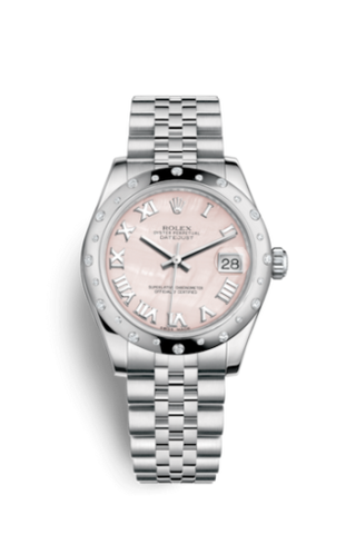 Rolex - 178344-0033  Datejust 31 Stainless Steel Domed Diamond / Jubilee / Pink MOP - Roman