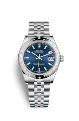 Rolex - 178344-0046  Datejust 31 Stainless Steel Domed Diamond / Jubilee / Blue