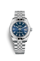 Rolex Datejust 31 White Gold Fluted / President / Blue Roman (178344-0046)