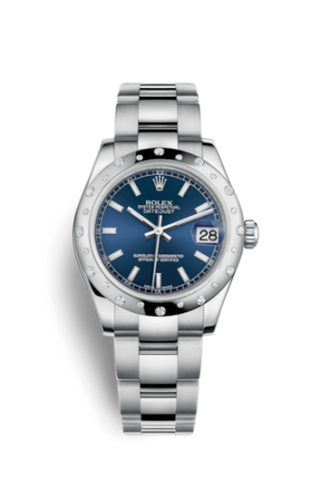 Rolex - 178344-0054  Datejust 31 Stainless Steel Domed Diamond / Oyster / Blue