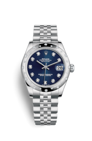 Rolex - 178344-0061  Datejust 31 Stainless Steel Domed Diamond / Jubilee / Blue - Diamond