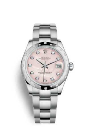 Rolex - 178344-0070  Datejust 31 Stainless Steel Domed Diamond / Oyster / Pink MOP