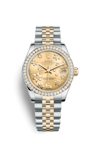 Rolex - 178383-0006  Datejust 31 Rolesor Yellow Diamond / Jubilee / Champagne Floral