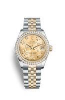 Rolex Datejust 31 Yellow Gold Diamond / President / Black MOP Computer (178383-0006)