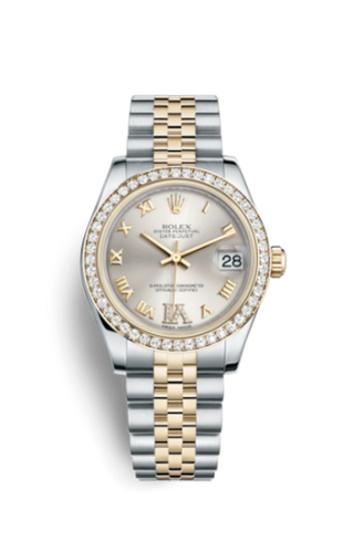 Rolex - 178383-0007  Datejust 31 Rolesor Yellow Diamond / Jubilee / Silver Roman