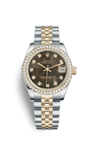 Rolex - 178383-0009  Datejust 31 Rolesor Yellow Diamond / Jubilee / Black MOP