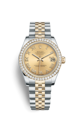 Rolex - 178383-0011  Datejust 31 Rolesor Yellow Diamond / Jubilee / Champagne Roman