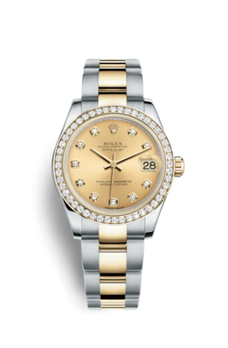 Rolex - 178383-0013  Datejust 31 Rolesor Yellow Diamond / Oyster / Champagne Diamond