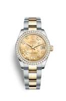 Rolex Datejust 31 Rolesor Yellow Diamond / Oyster / Silver Computer (178383-0018)