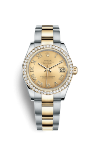 Rolex - 178383-0023  Datejust 31 Rolesor Yellow Diamond / Oyster / Champagne Roman