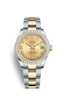 Rolex Datejust 31 Yellow Gold Fluted / Oyster / Paved Roman (178383-0023)