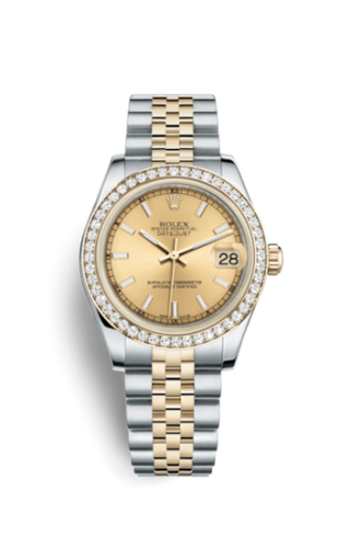 Rolex - 178383-0027  Datejust 31 Rolesor Yellow Diamond / Jubilee / Champagne