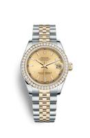 Rolex Datejust 31 Rolesor Yellow Domed Diamond / Jubilee / Black (178383-0027)