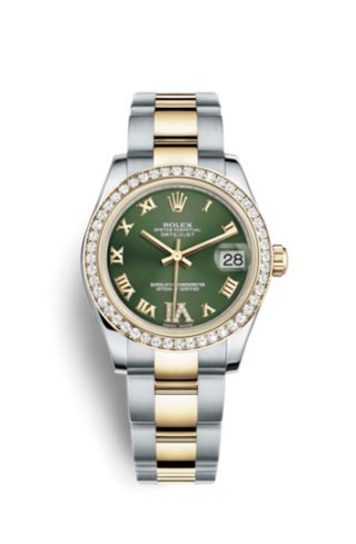 Rolex - 178383-0043  Datejust 31 Rolesor Yellow Diamond / Oyster / Green Roman