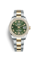 Rolex Datejust 31 White Gold Fluted / President / Paved Roman (178383-0043)