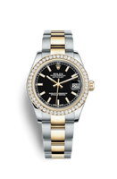 Rolex Datejust 31 Yellow Gold Fluted / Oyster / Black MOP Computer (178383-0051)