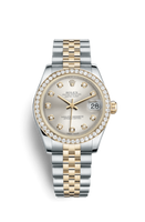 Rolex Datejust 31 Rolesor Yellow Domed Diamond / Jubilee / Silver Roman (178383-0052)