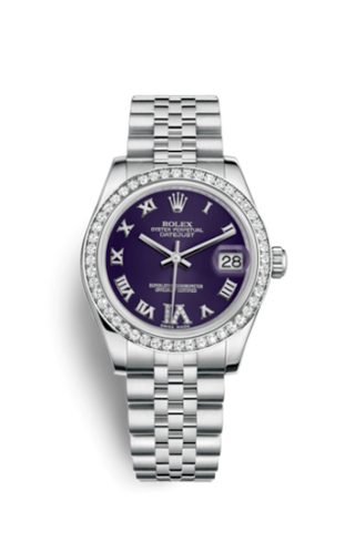 Rolex - 178384-0013  Datejust 31 Stainless Steel Diamond / Jubilee / Purple - Roman