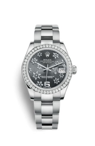 Rolex - 178384-0025  Datejust 31 Stainless Steel Diamond / Oyster / Dark Rhodium Floral