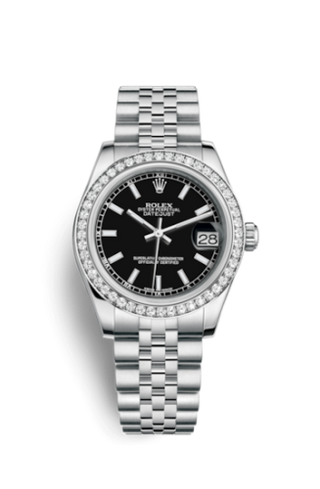 Rolex - 178384-0031  Datejust 31 Stainless Steel Diamond / Jubilee / Black