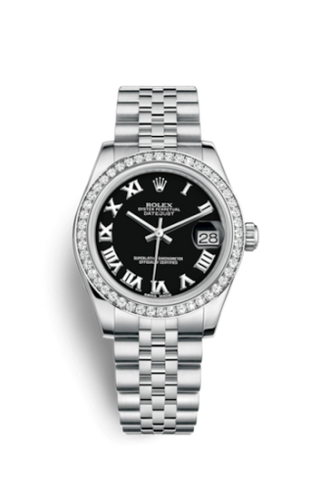 Rolex - 178384-0039  Datejust 31 Stainless Steel Diamond / Jubilee / Black - Roman