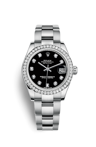 Rolex - 178384-0042  Datejust 31 Stainless Steel Diamond / Oyster / Black - Diamond