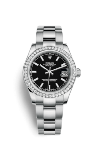 Rolex - 178384-0054  Datejust 31 Stainless Steel Diamond / Oyster / Black