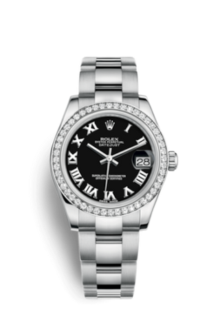 Rolex - 178384-0055  Datejust 31 Stainless Steel Diamond / Oyster / Black - Roman