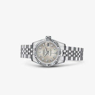 Rolex - 179174-0031  Lady-Datejust 26 Fluted Silver Diamonds Jubilee