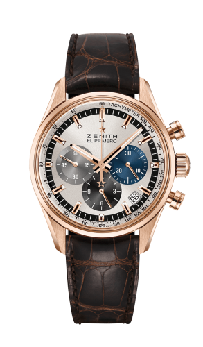 Zenith - 18.2150.400/69.C713  El Primero Chronomaster 38 Rose Gold / Silver / Alligator