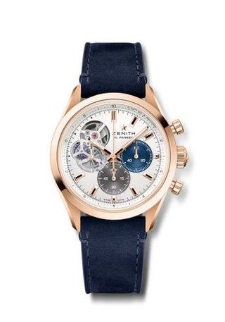 Zenith - 18.3300.3604/69.C922  Chronomaster Open Rose Gold / Silver / Calf